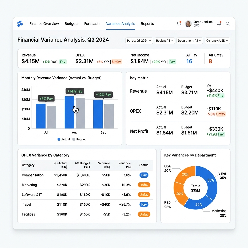Variance Analysis Dashboard